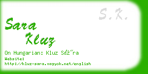 sara kluz business card